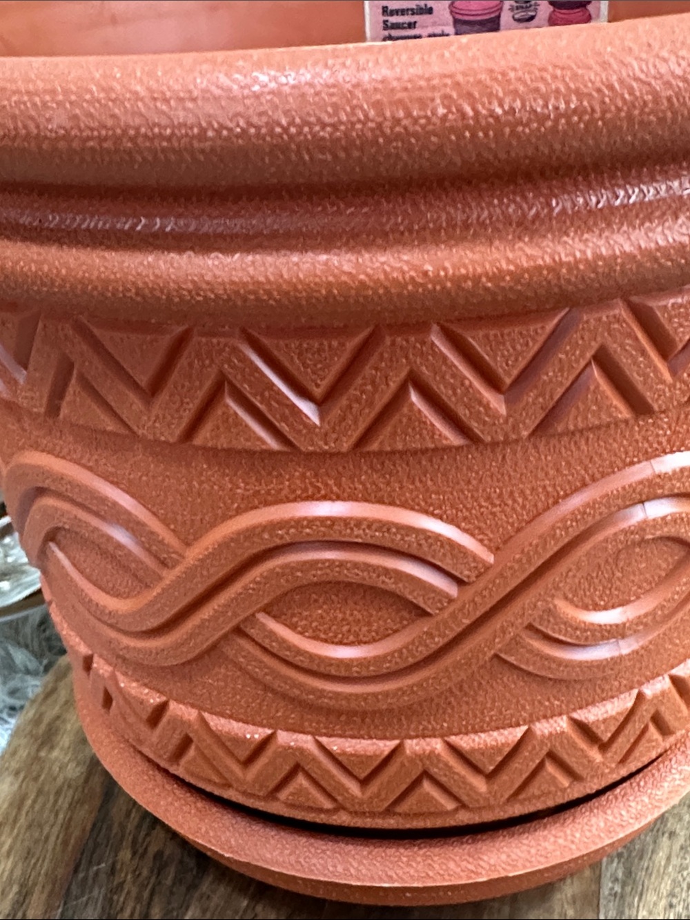Vintage LAWNWARE TWO•IN•ONE Plastic Planter Reversible Saucer Terracotta Tone - Picture 9 of 17
